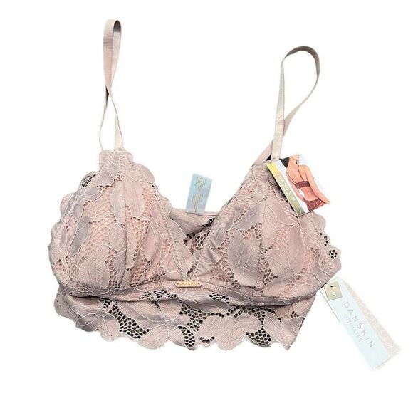 NWT DANSKIN Intimates Pink Lace Bralette Size S - Picture 1 of 4